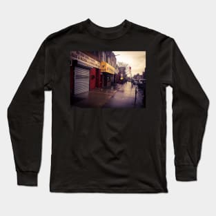 Flatbush Rainy Winter Street Brooklyn NYC Long Sleeve T-Shirt